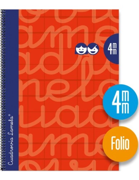 CUADERNO ESPIRAL Fº 80H 90G 4MM ROJO CUADROVIA EXTRADURA